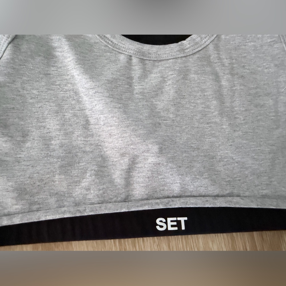 SET Active Grey and Black Reversible Sports Bra - Picture 3 of 6